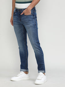 Ice Blue Slim Tapered Stretch Denim