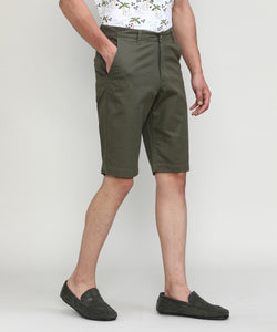 Olive Shade Cotton Shorts