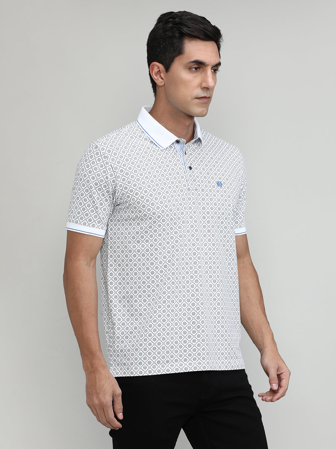 Phantom Jersey Cotton Lycra Printed Polo T-shirt