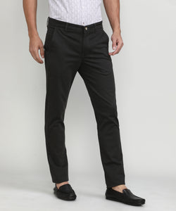Dark Olive Shade Cotton Trousers Slim Tapered Fit