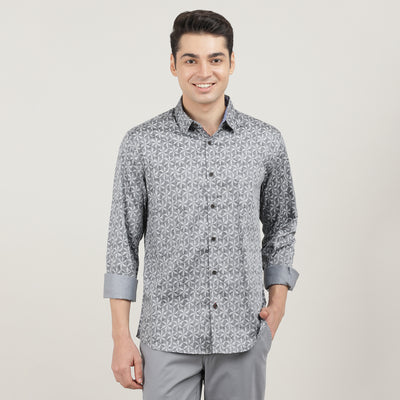 LT.GREY, FULL SLEEVES SHIRT, PRINT-AW24