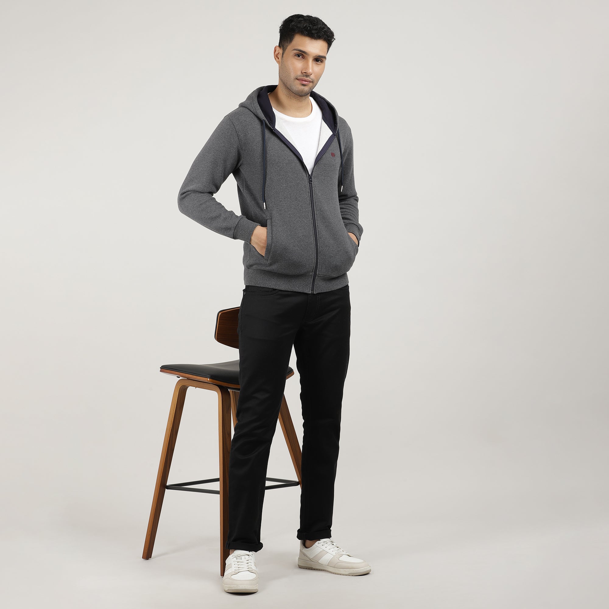 Anthra, Fleece Full-Zip Hoodie