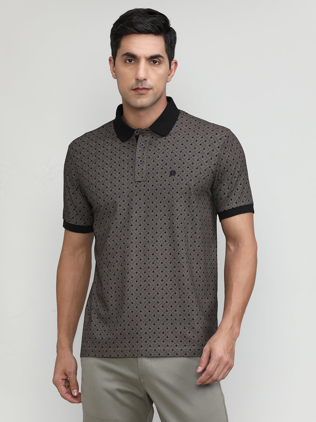 Copper Jersey Cotton Lycra Printed Polo T-shirt