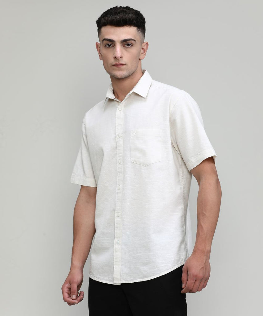 Natural Slim Fit Premium Cotton Lycra Solid Shirt With Pocket
