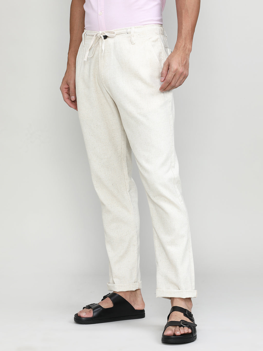 Natural Cotton Travel Trousers Regular Fit