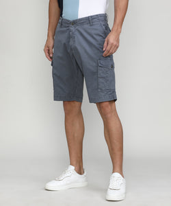 Gun Metal Shade Cotton Shorts