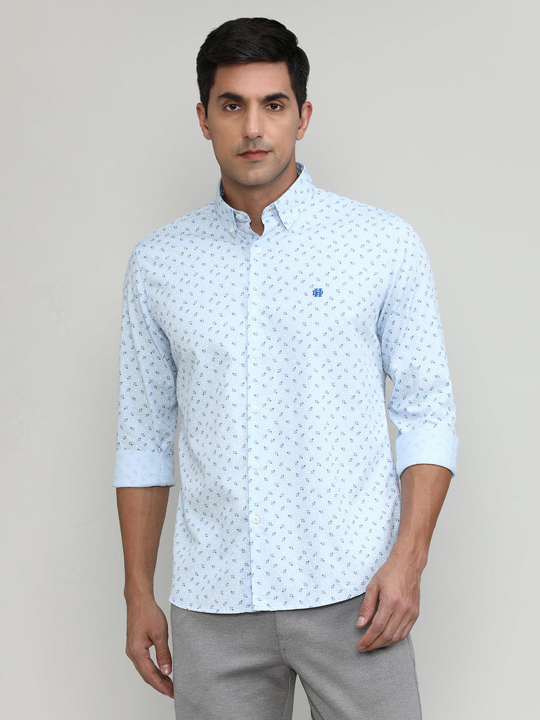 Sky Slim Fit Premium Cotton Printed Shirt
