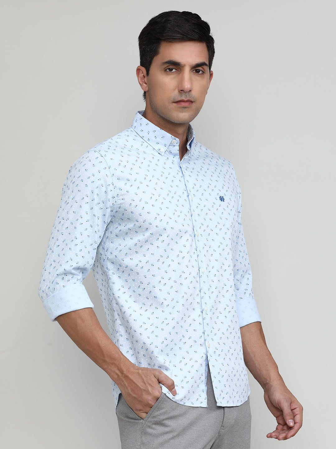 Sky Slim Fit Premium Cotton Printed Shirt -SS25