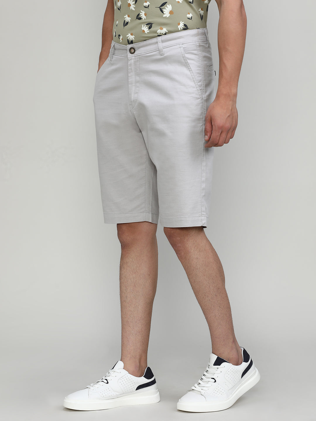 Stone Shade Cotton Shorts