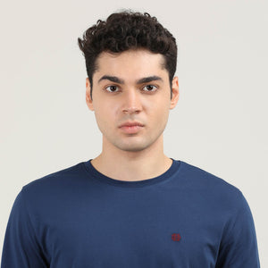 Indigo, Cord Lycra, Round Neck, Full Sleeves, Solid, Sweatshirt