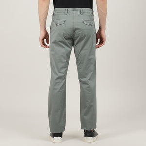 Charcoal Cotton Trousers Slim Tapered Fit