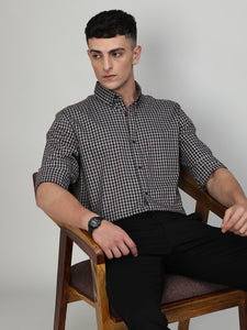 Exclusive Purple Collection Maroon Slim Fit Premium Cotton Checks Shirt