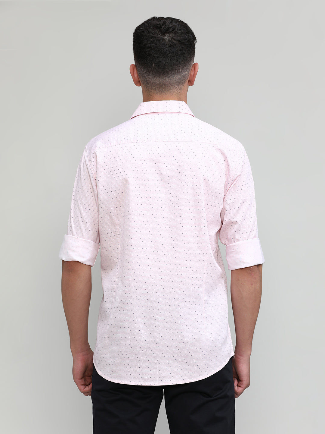 Cherry Red Slim Fit Premium Cotton Printed Shirt With Pocket-SS25