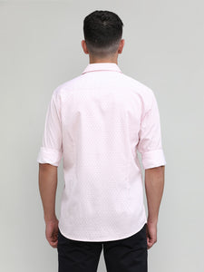 Cherry Red Slim Fit Premium Cotton Printed Shirt With Pocket-SS25