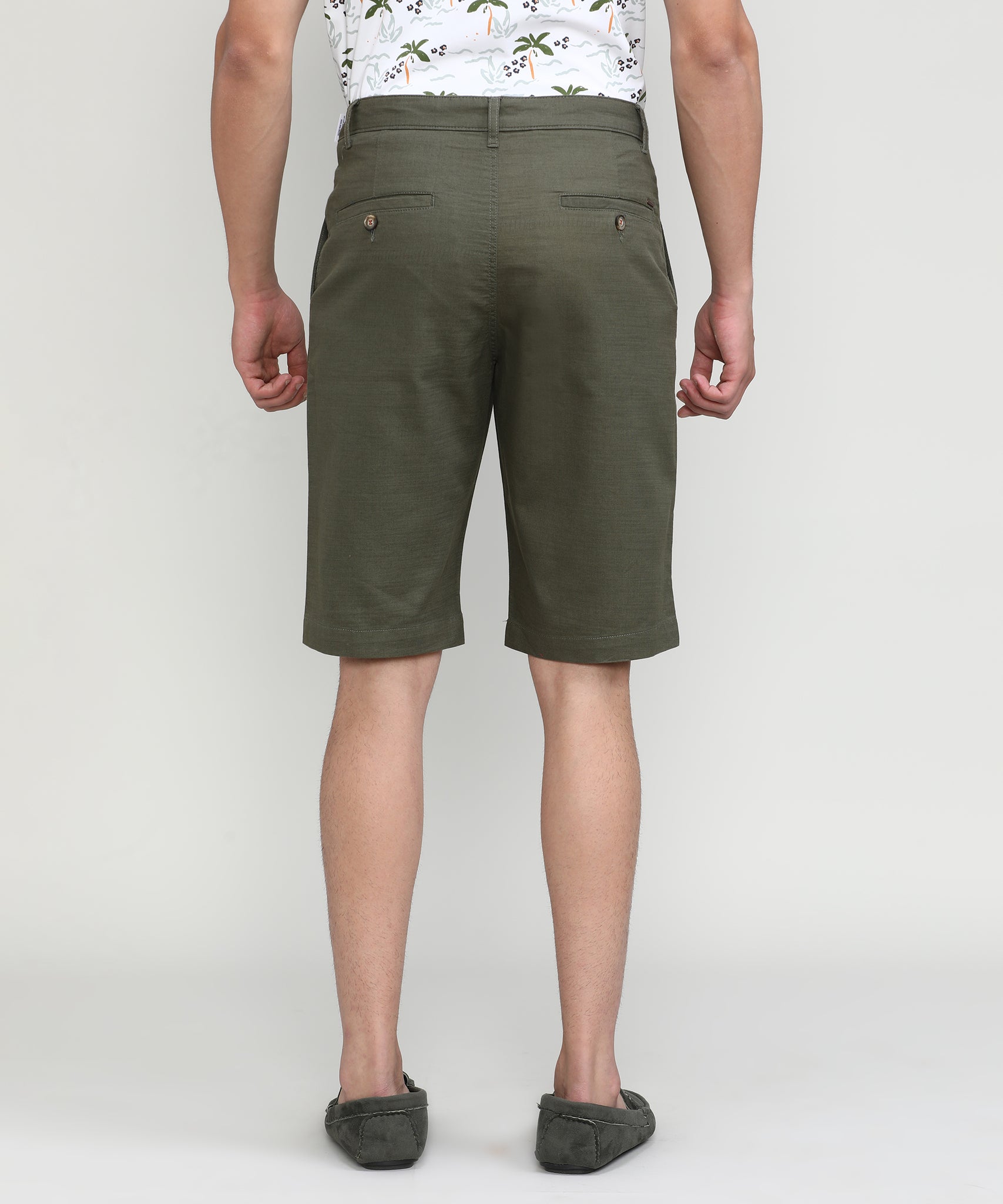 Olive Shade Cotton Shorts