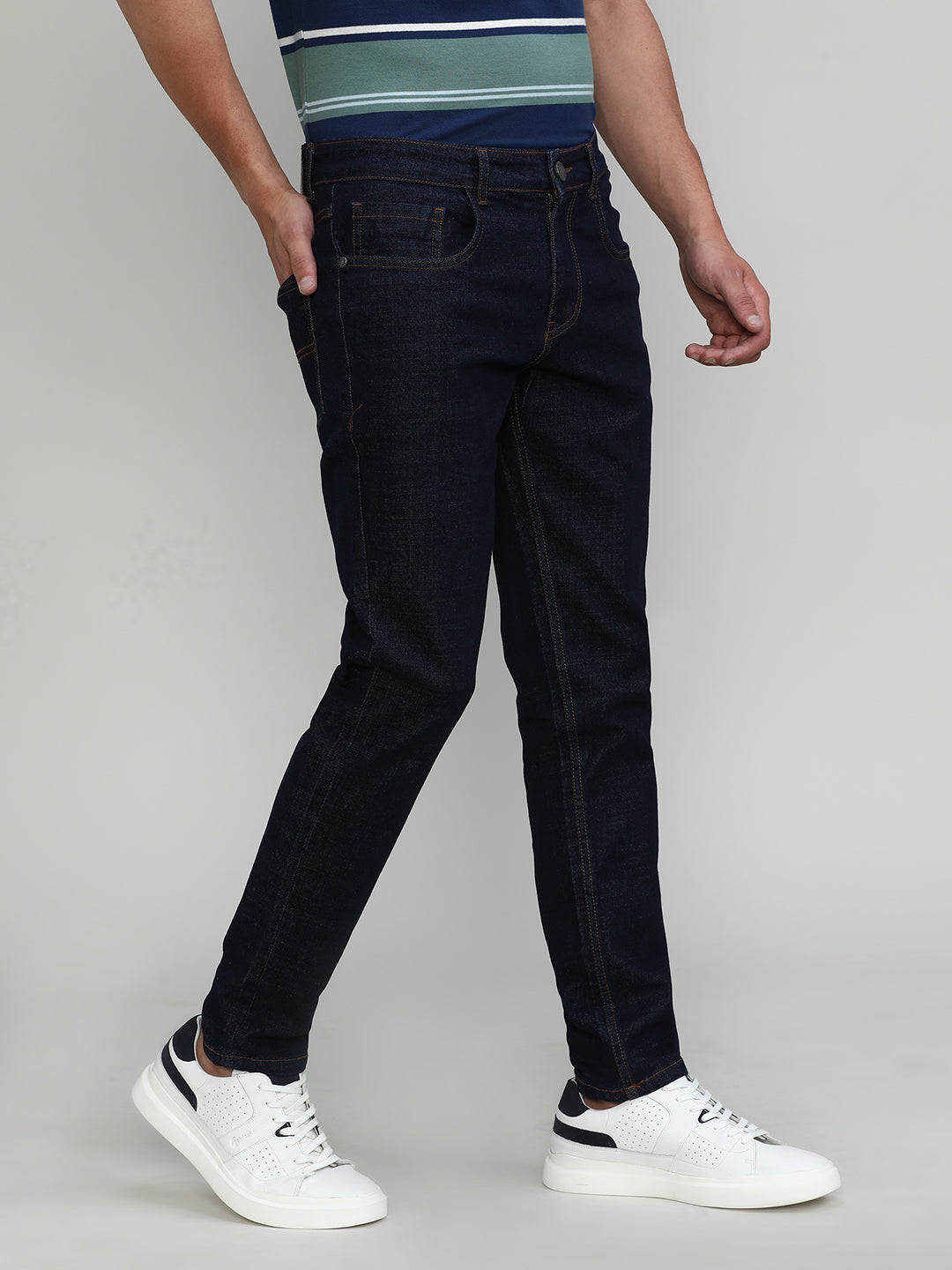 Raw Blue Ankle Length Stretch Denim