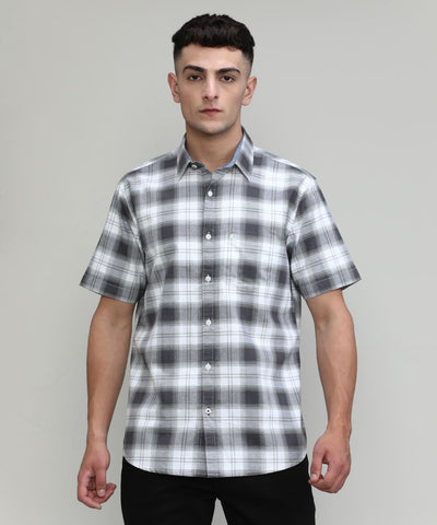 Coffee Slim Fit Premuim Cotton Checks Shirt With Pocket