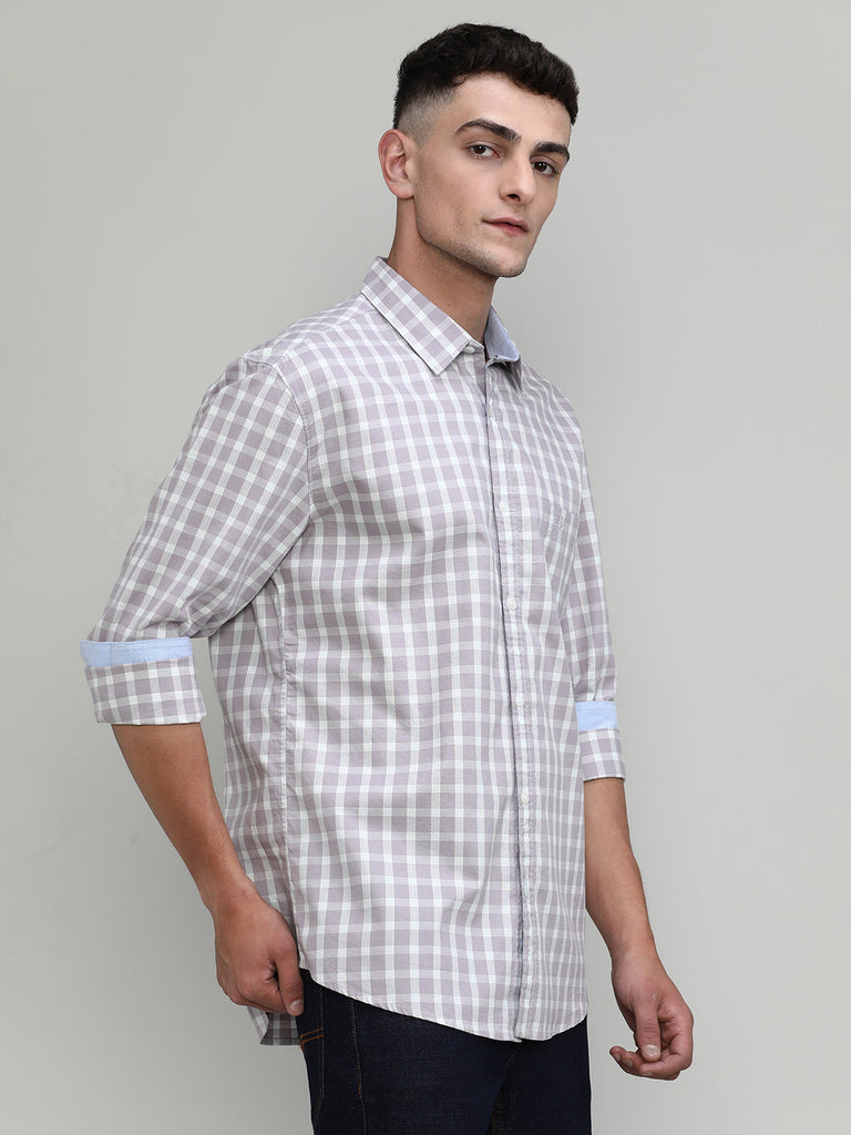 Dry Berry Slim Fit Premuim Cotton Checks Shirt With Regular Pocket