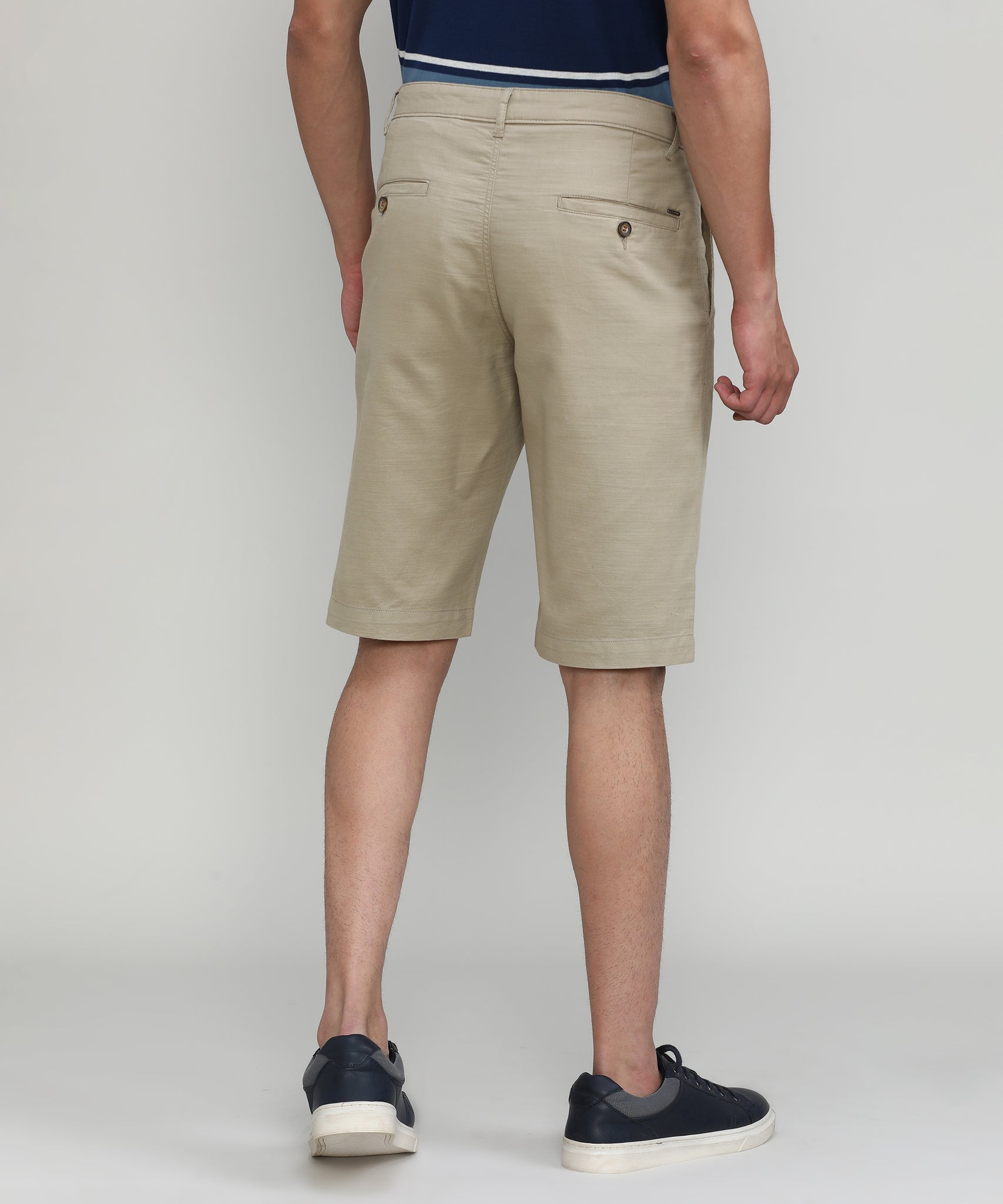 Khaki Shade Cotton Shorts