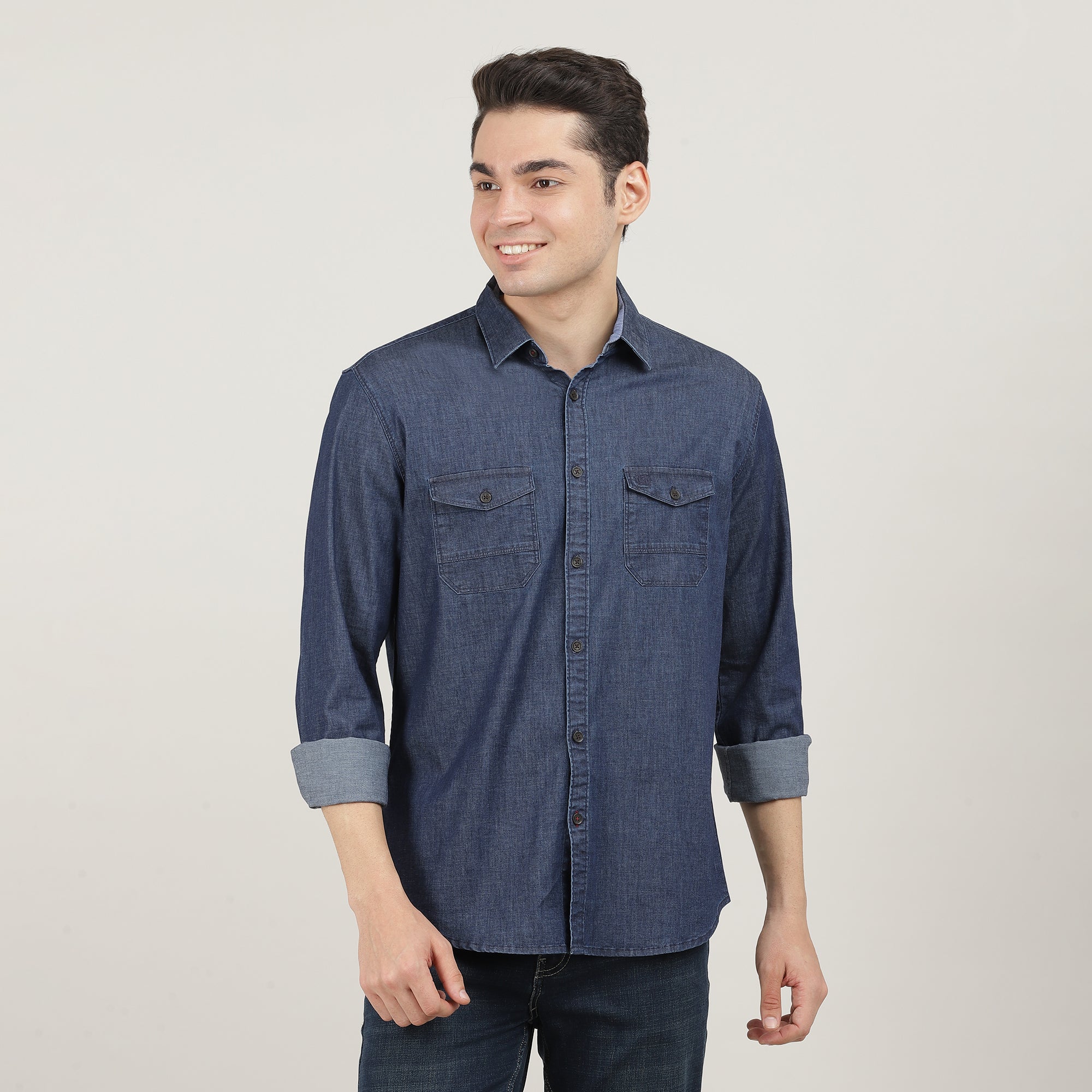 Denimax Full Sleeves Shirt With Double Pocket