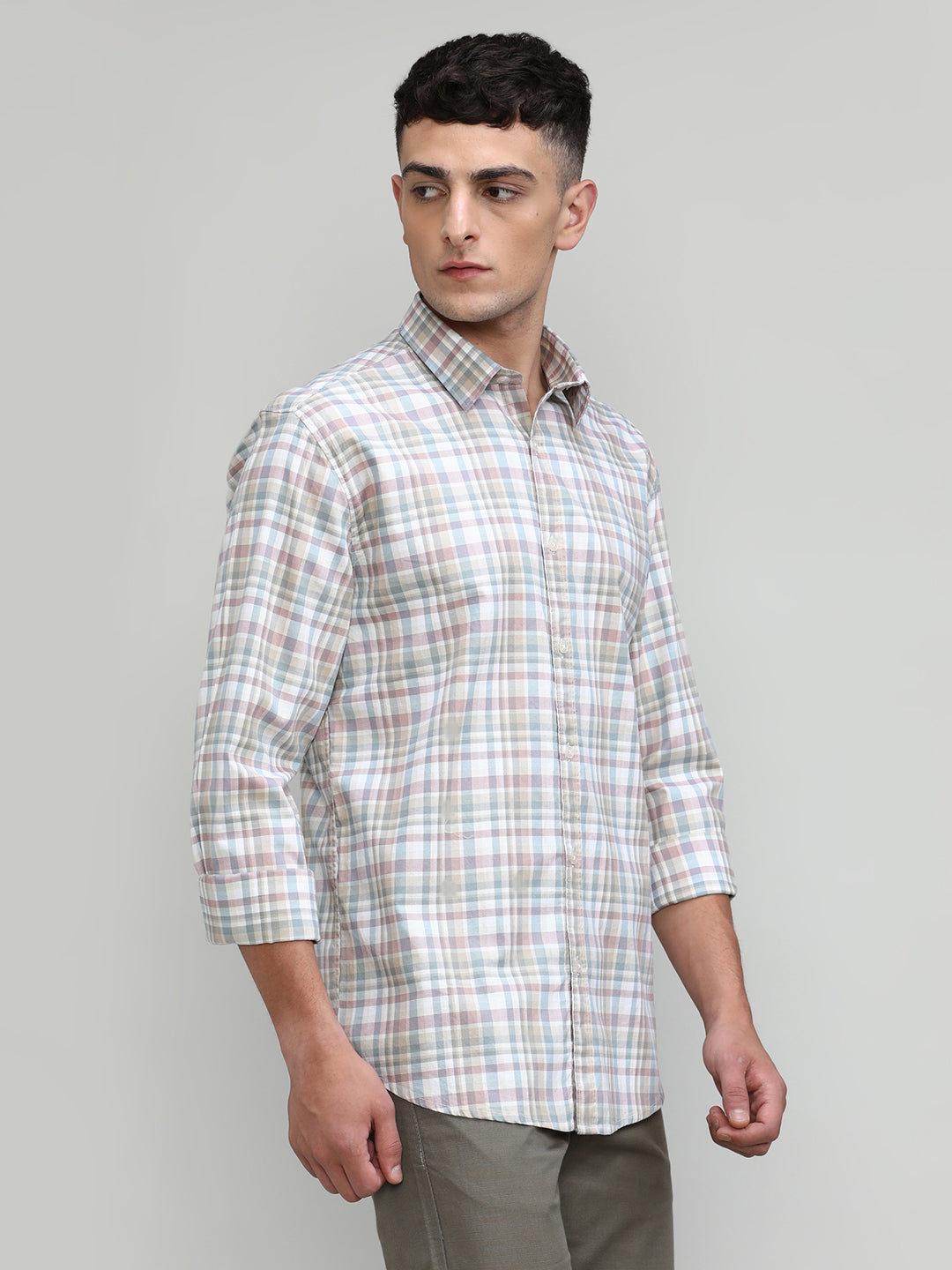 Exclusive Purple Collection Dry Berry Slim Fit Premium Cotton Checks Shirt