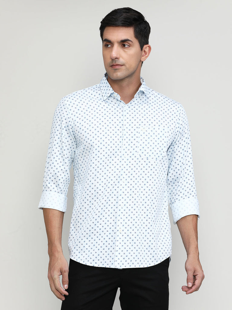 Sky Slim Fit Premium Cotton Printed Shirt