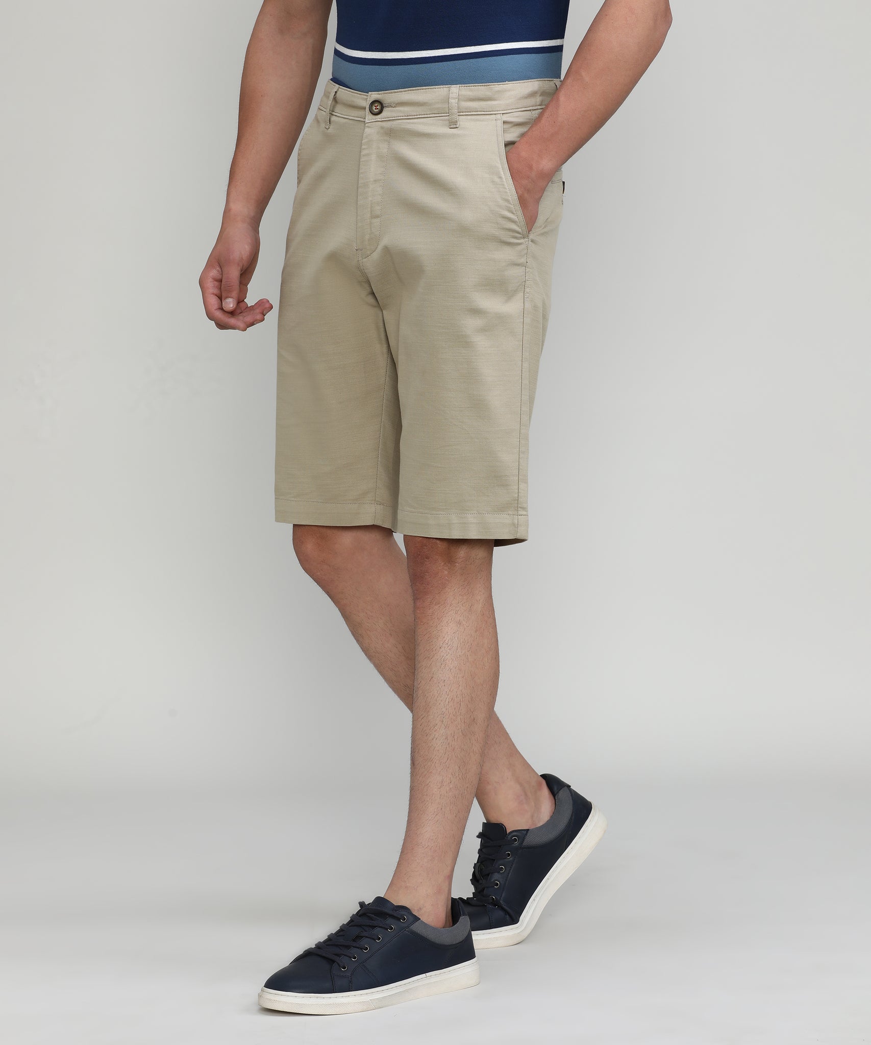 Khaki Shade Cotton Shorts