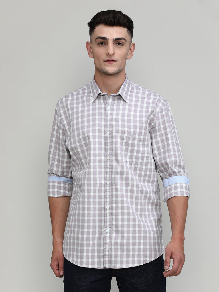 Dry Berry Slim Fit Premuim Cotton Checks Shirt With Regular Pocket