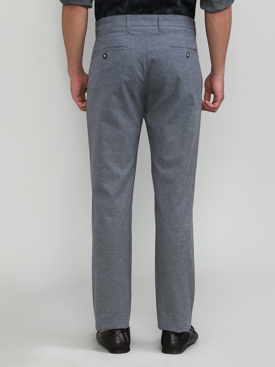 Sterling Grey Shade Cotton Trousers Slim Tapered Fit