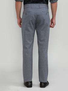 Sterling Grey Shade Cotton Trousers Slim Tapered Fit