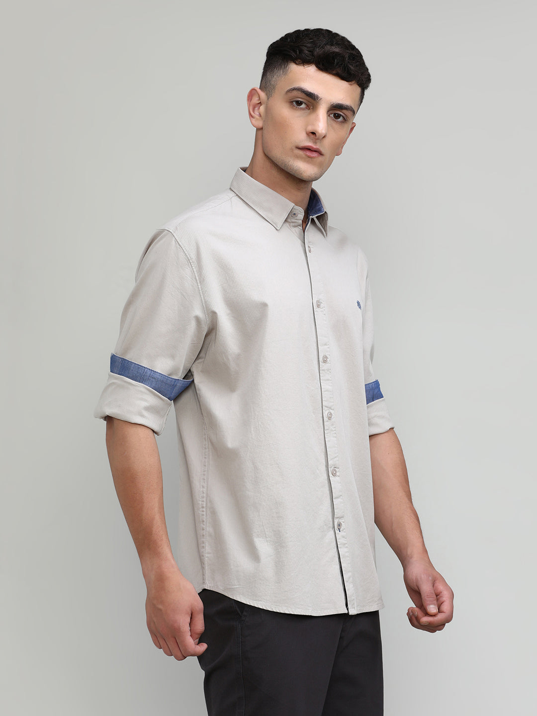 Oat Slim Fit Premuim Cotton Solid Shirt With Regular Collar