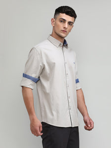 Oat Slim Fit Premuim Cotton Solid Shirt With Regular Collar