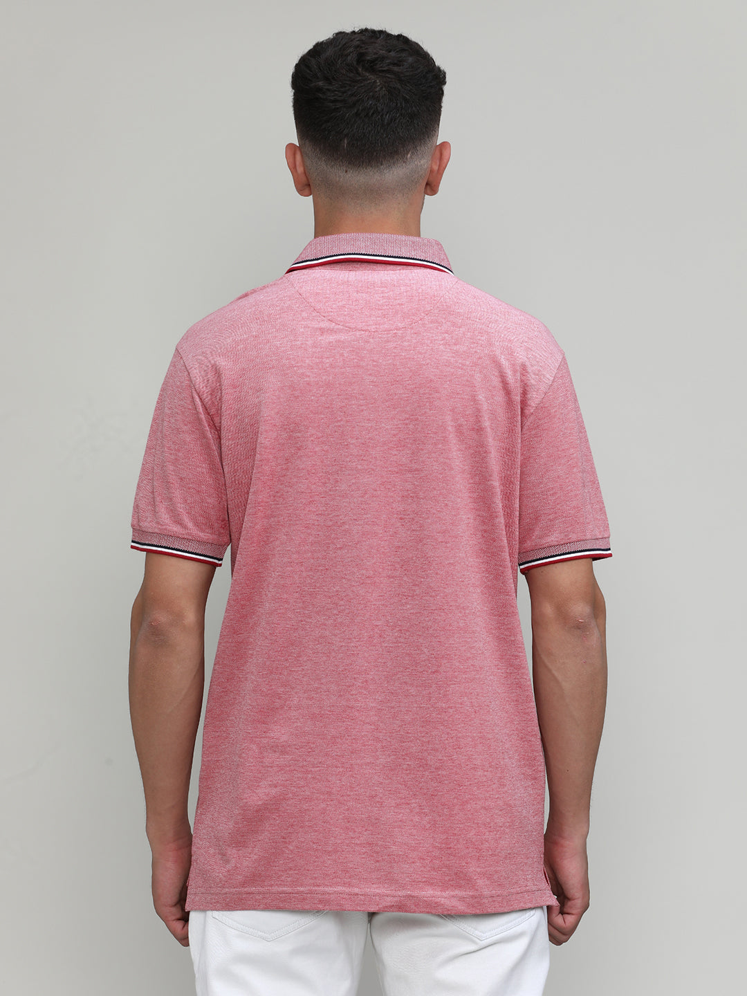 Red Pique Cotton Lycra Solid Polo T-shirt