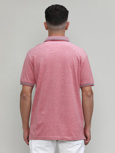Red Pique Cotton Lycra Solid Polo T-shirt