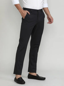 Dark Grey Cotton Trousers Slim Tapered Fit