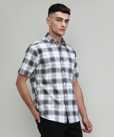 Coffee Slim Fit Premuim Cotton Checks Shirt With Pocket