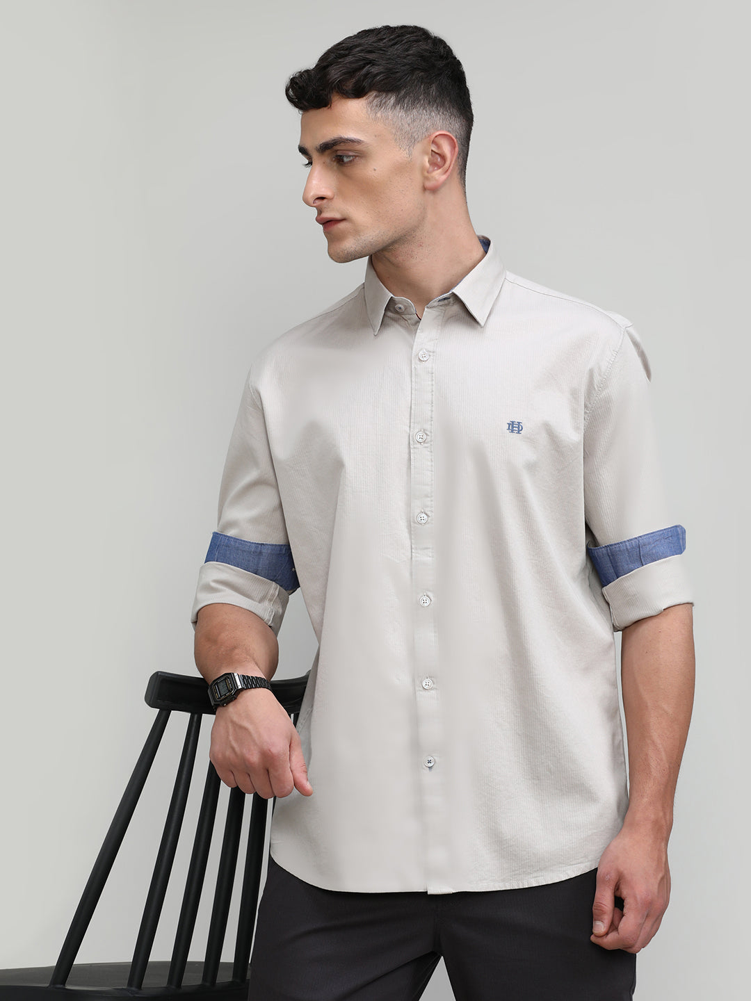Oat Slim Fit Premuim Cotton Solid Shirt With Regular Collar