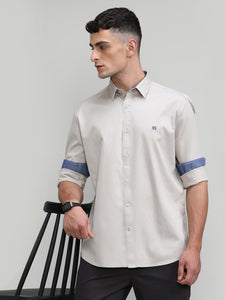 Oat Slim Fit Premuim Cotton Solid Shirt With Regular Collar