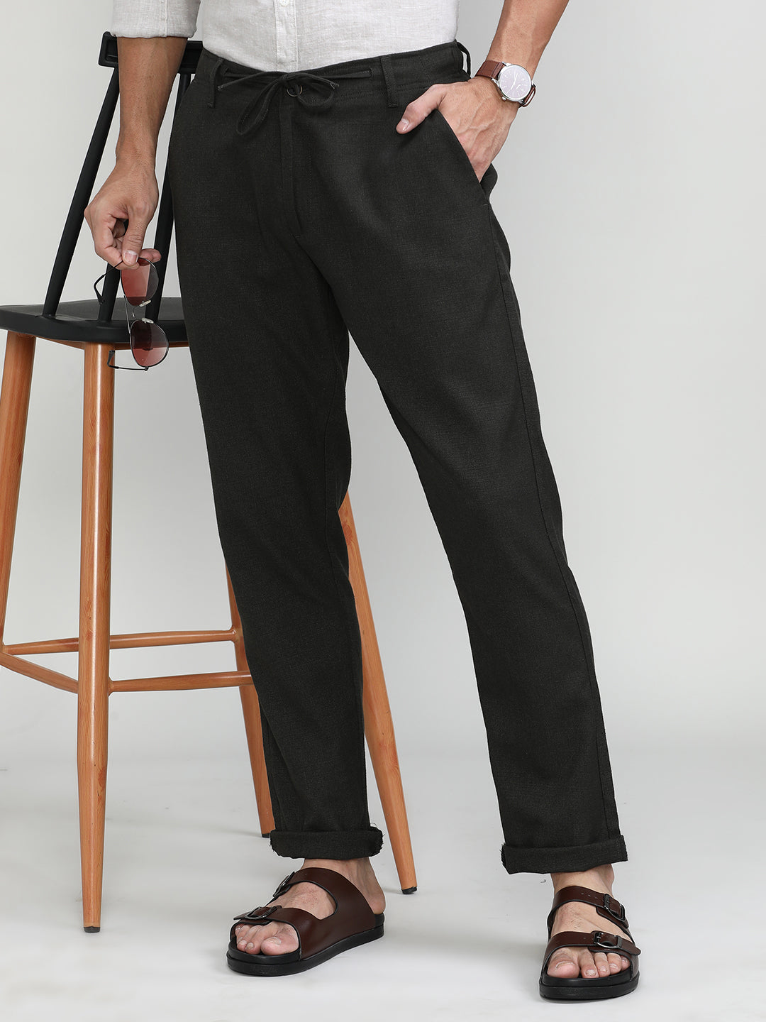 Deep Forest Cotton Travel Trousers Regular Fit