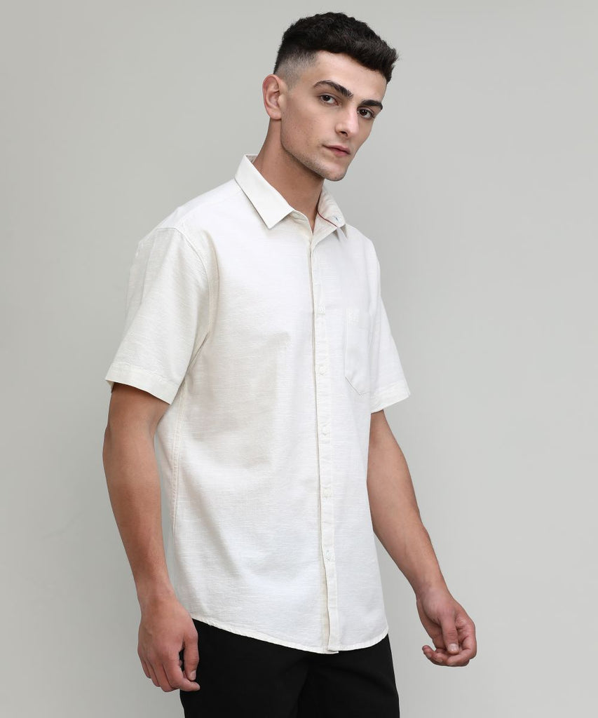 Natural Slim Fit Premium Cotton Lycra Solid Shirt With Pocket
