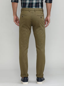 Wood Shade Cotton Trousers Slim Tapered Fit