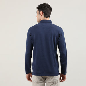 MELANGE BLUE-FULL SLEEVES-POLO-TSHIRT-AW24