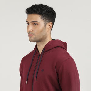 Wine, Fleece Full-Zip Hoodie