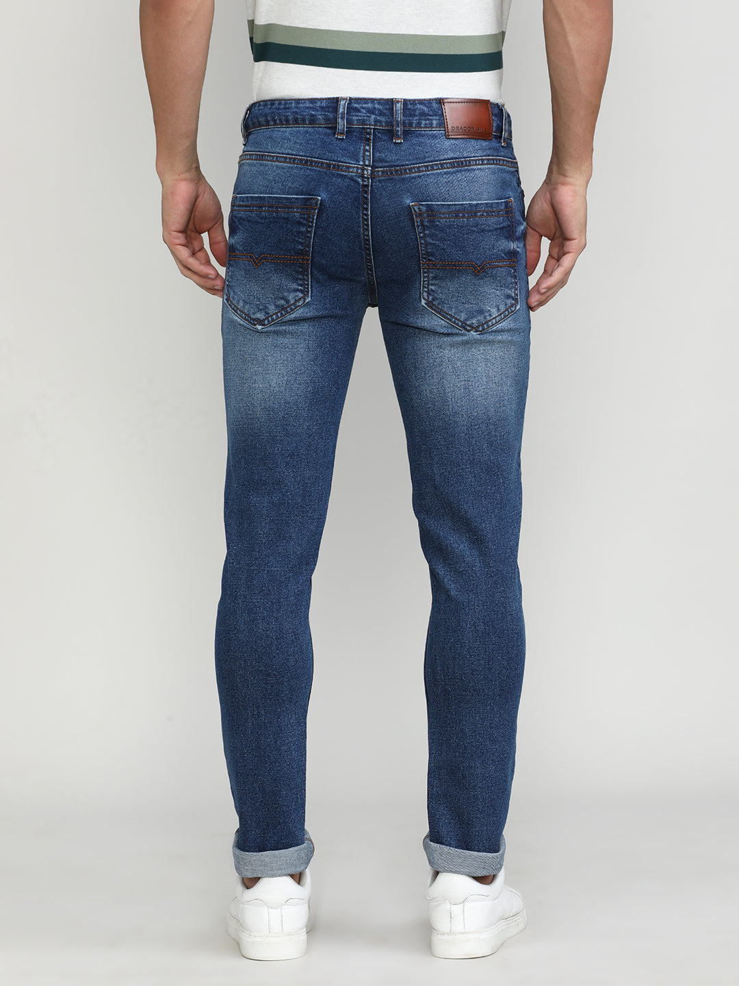 Ice Blue Slim Tapered Stretch Denim