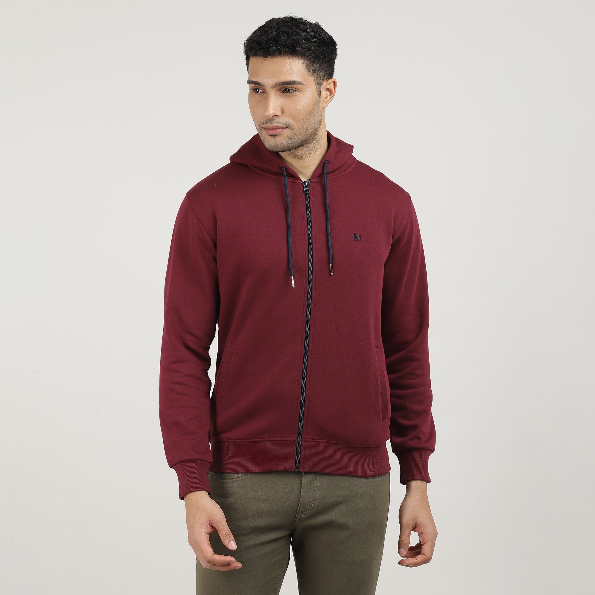 Wine, Fleece Full-Zip Hoodie