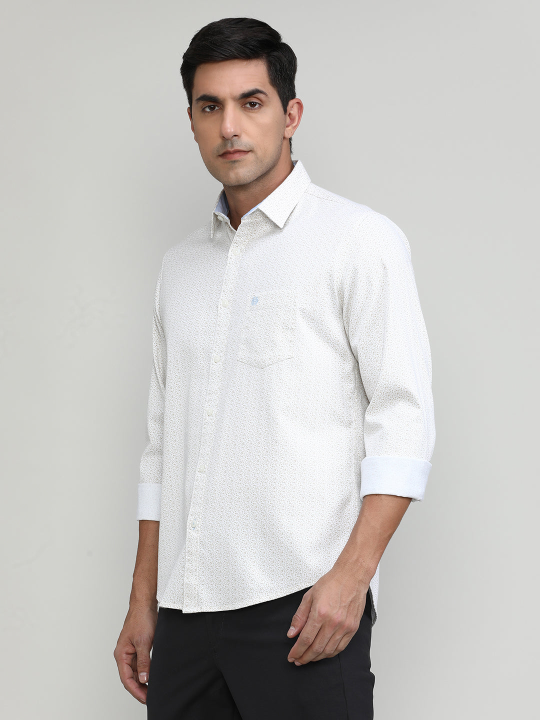Fawn Slim Fit Premium Cotton Printed Shirt -SS25