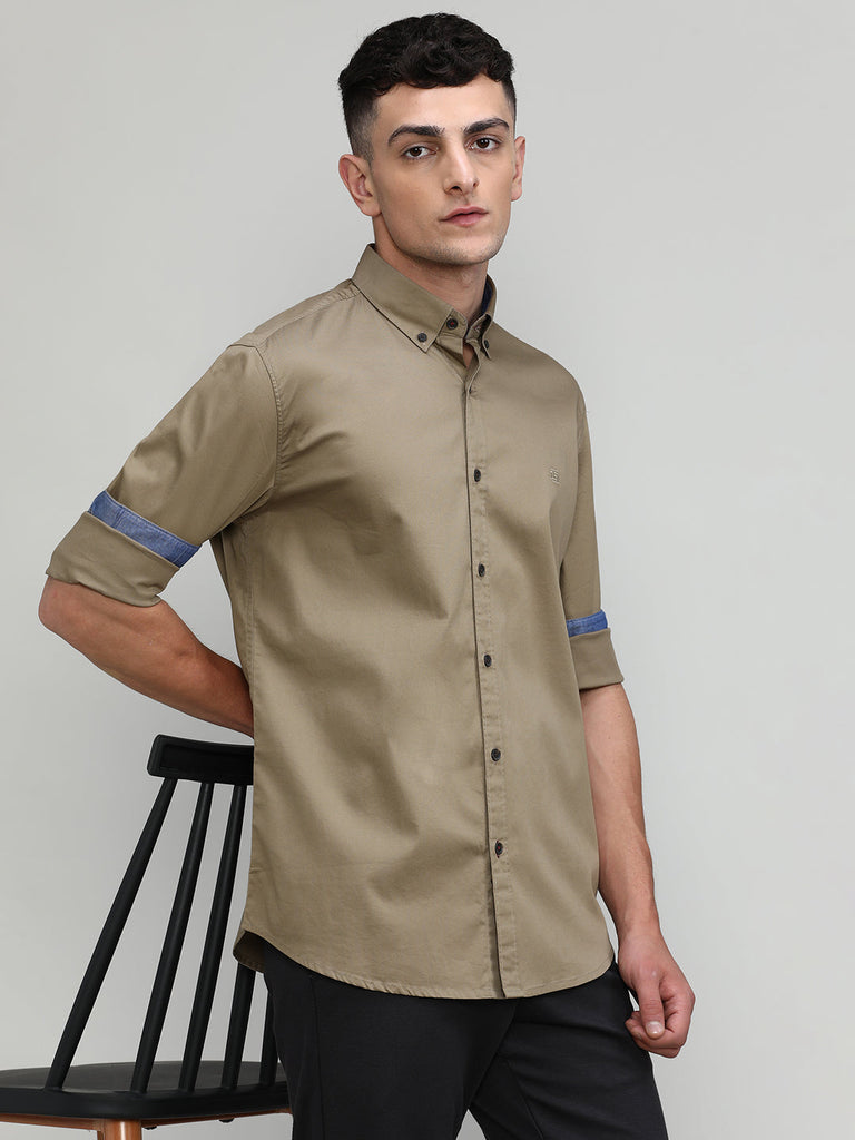 Commissioner Shade Slim Fit Premium Cotton Lycra Solid Shirt