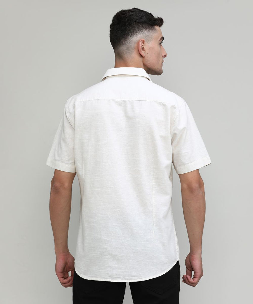 Natural Slim Fit Premium Cotton Lycra Solid Shirt With Pocket