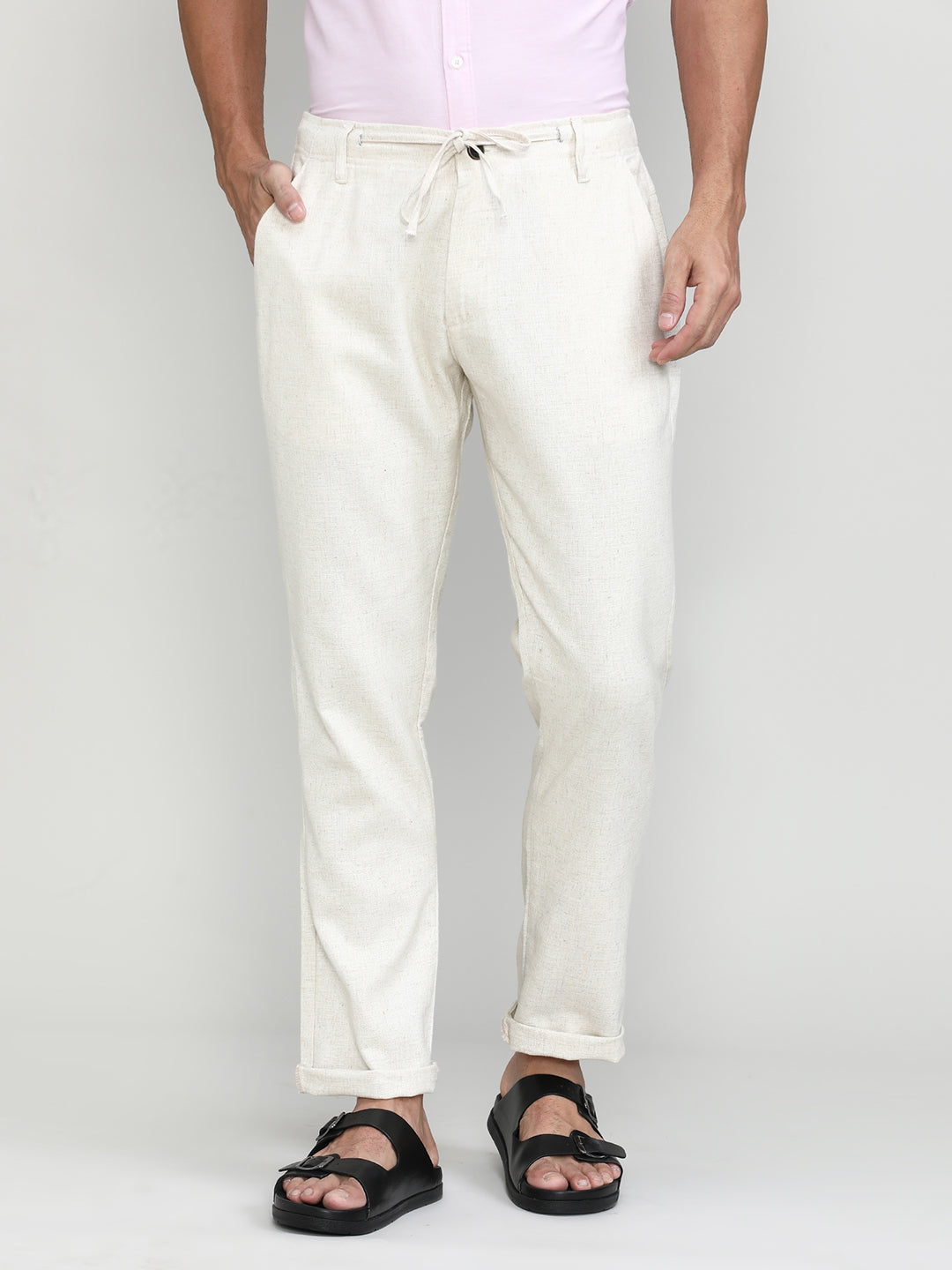 Natural Cotton Travel Trousers Regular Fit