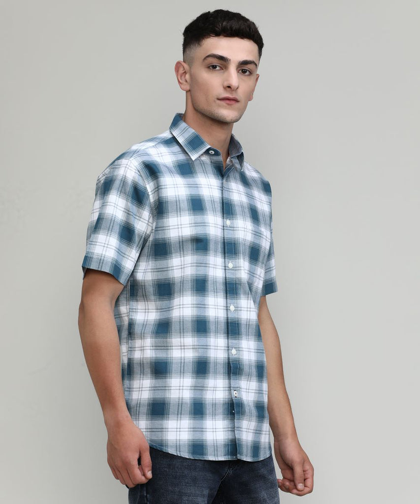Airforce Slim Fit Premuim Cotton Checks Shirt With Pocket